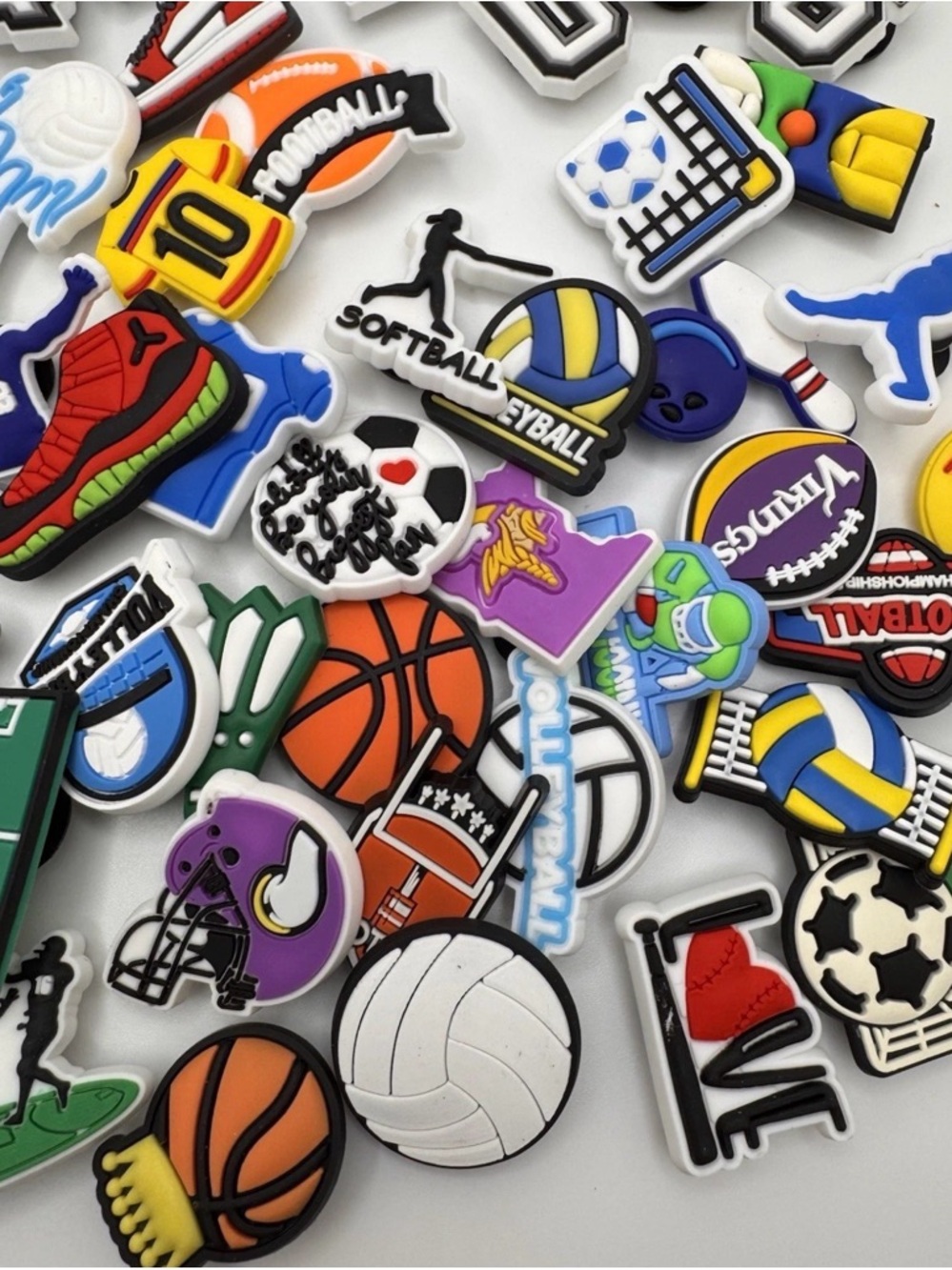 Crocs Assorted Sports-Themed Shoe Charms - Basketball, Volleyball, Soccer & More